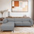 4-5-seater corner sofa in high-quality fabric, 280x189xH82 cm - KARIA Color Grey