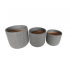 Set of 3 ceramic vases Color Grey