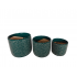 Set of 3 ceramic vases Color Green