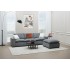 Reversible corduroy corner sofa, 278x97xH95cm - ARTHUR Color Grey