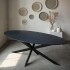 Oval dining table with marble top, 200x100x76cm - VENICE Color Black