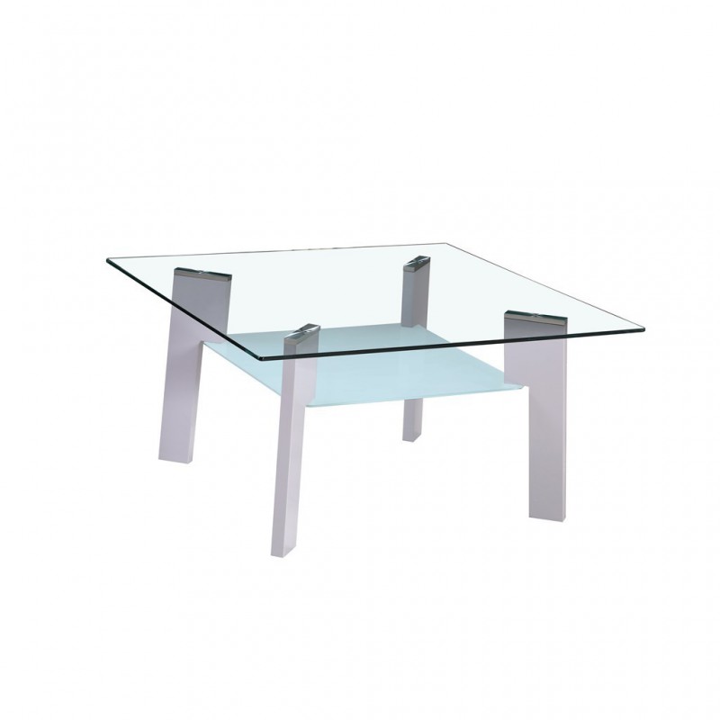 Glass Coffee Table Tempered 110x60xH44cm Gray Feet