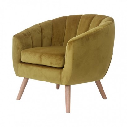 Velvet upholstered armchair...