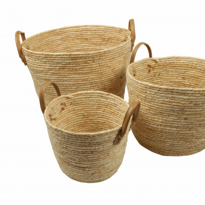 Set of 3 baskets white