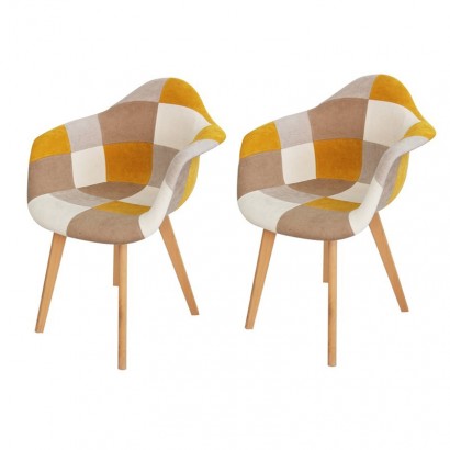 Set of 2 ORAZ patchwork chairs