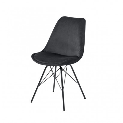 Velvet chair with black...