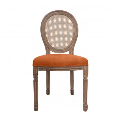 Velvet/canvas chair, wooden...