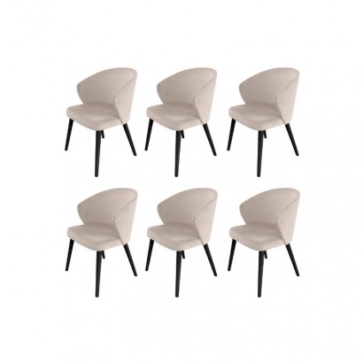 Set of 6 chairs with velvet...