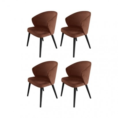 Set of 4 chairs with velvet...