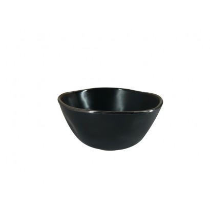 Black ceramic bowl with...
