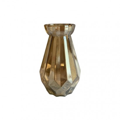 Amber glass vase, D6.5xH15CM
