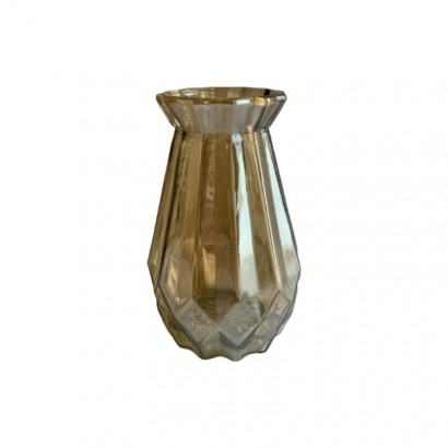 Amber glass vase, D8xH18CM