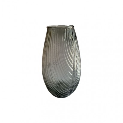 Vase en verre gris, D10xH30CM