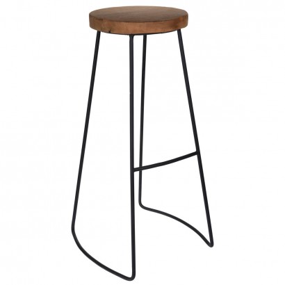 Wooden bar stool with black...