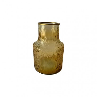 Glass vase with gold panel,...