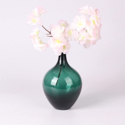 Green glass vase, D13xH21CM