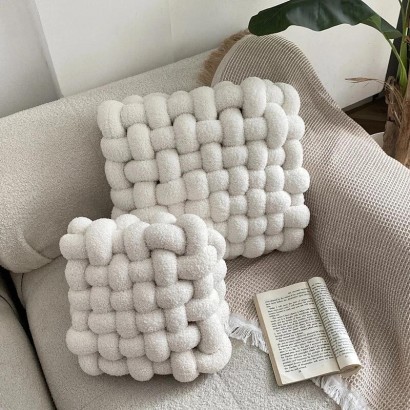 Square knot cushion,...