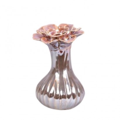 Ceramic vase D8xH13cm - Brown