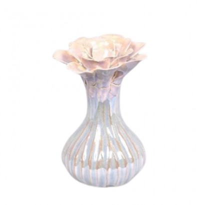 Ceramic vase D8xH13cm - Beige