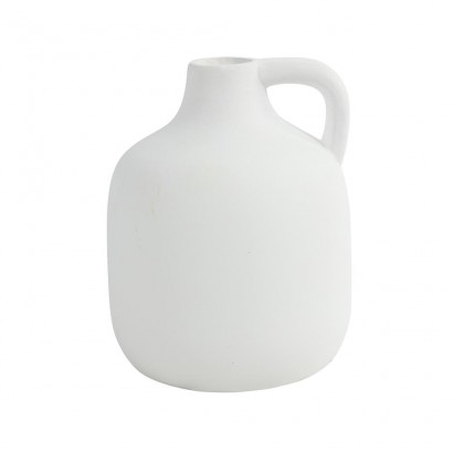 Witte keramische vaas, H16 cm