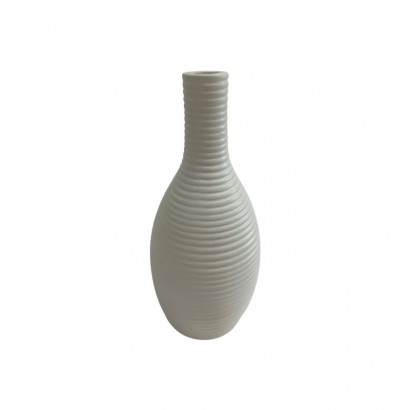 White ceramic vase D8.8xH20 cm