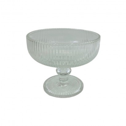 Clear glass ice bowl,...
