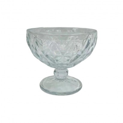 Clear glass ice bowl,...