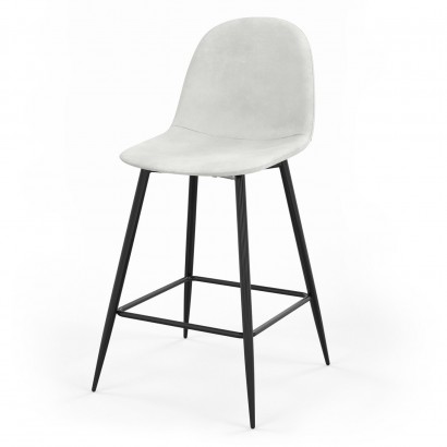 Velvet bar stool with black...