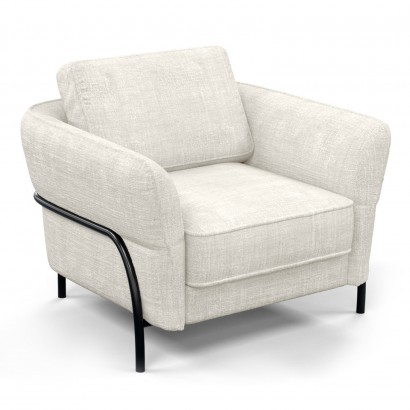 Fauteuil en tissu beige,...