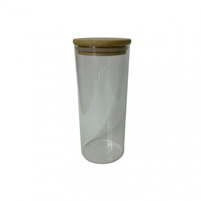 Hermetic glass jar, D6.5xH15cm