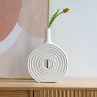 White ceramic vase, 21xH28cm