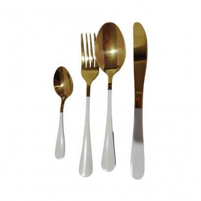 16-piece golden cutlery set