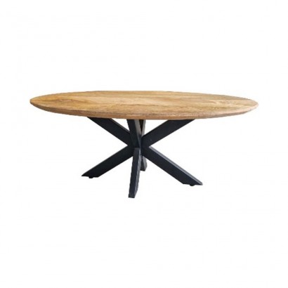 Oval wooden coffee table,...
