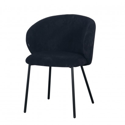 Corduroy chair - ELISA - Black