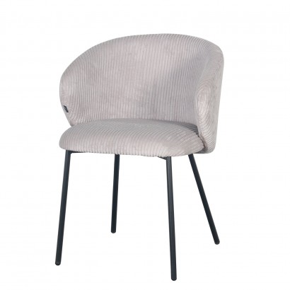 Corduroy chair - ELISA - Grey