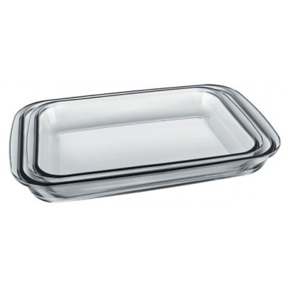 Set of 2 rectangular glass...