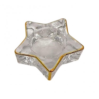 Bougeoir en verre, D8xH2CM