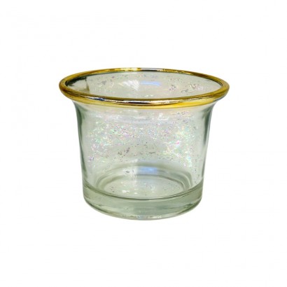 Bougeoir en verre, D6,2xH4,5CM