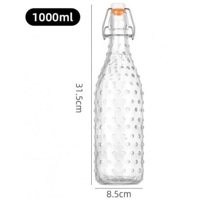 Clear glass bottle, 1L