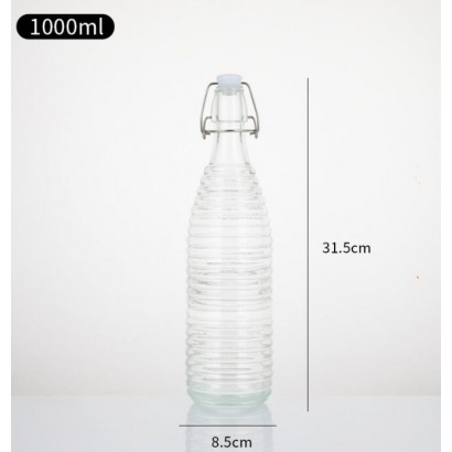 Clear glass bottle, 1L