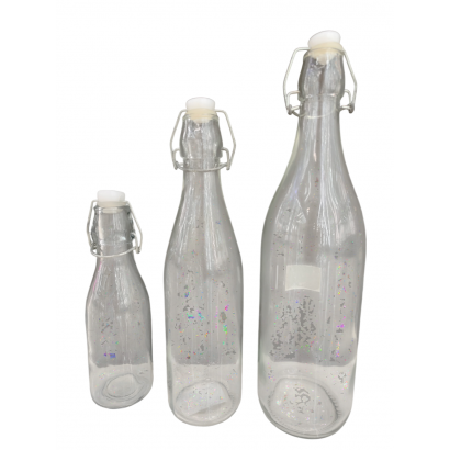 Clear glass bottle, 1L