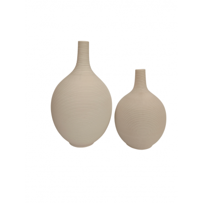 Vase en céramique beige, H25CM