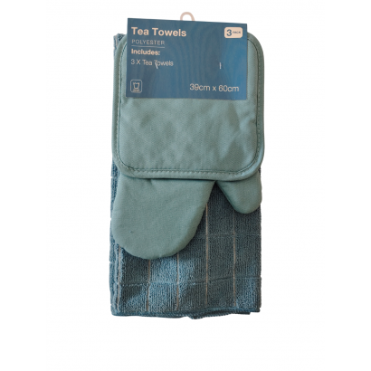 Set of 3 tea towels - Blue