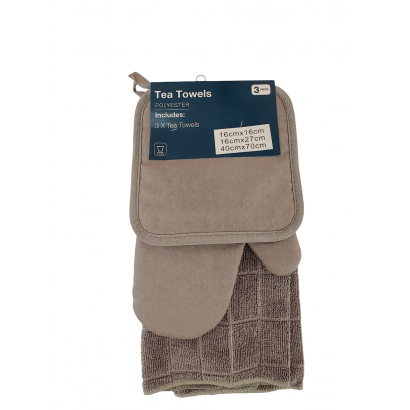 Set of 3 tea towels - Grey