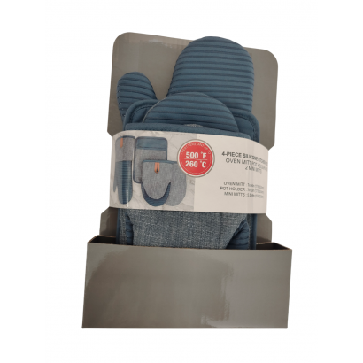 Set of 4 kitchen gloves - Blue