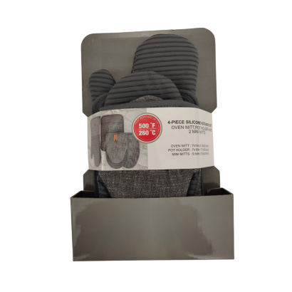 Set of 4 kitchen gloves - Grey