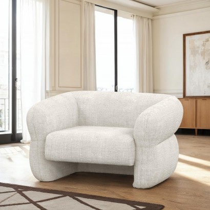 Beige fabric armchair,...