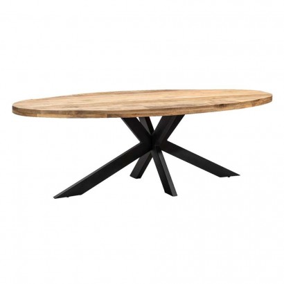 Oval wood dining table,...